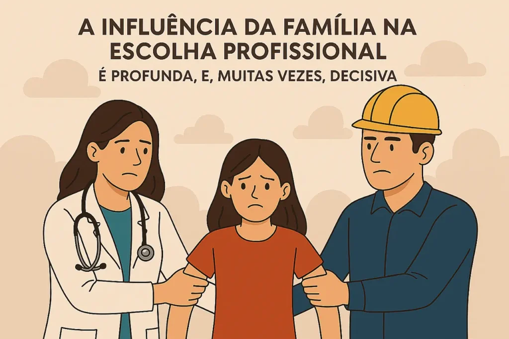 A influência da família na escolha profissional é profunda e, muitas vezes, decisiva. A cultura familiar, os valores transmitidos e as expectativas sociais moldam a percepção do que é uma “boa profissão”.